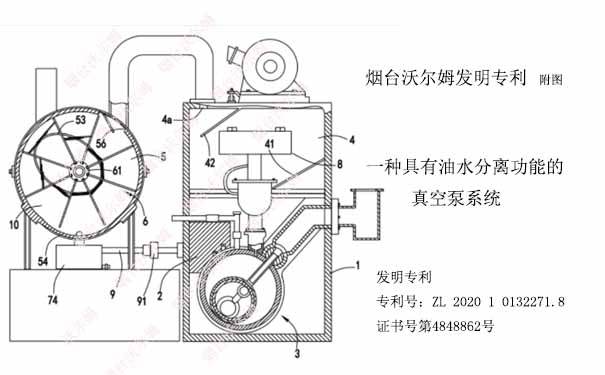 具有油水分離功能的真空泵系統(tǒng)的結(jié)構(gòu)示意圖